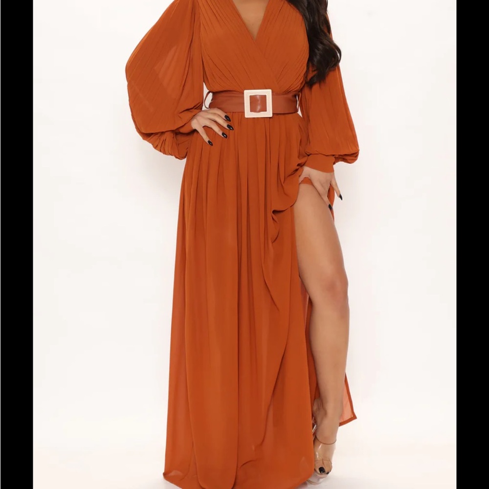 Fashion Nova rust colored dress